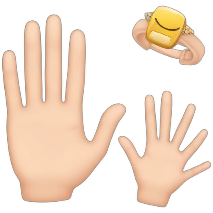 hand emoji with pj my and ring finger closed only emoji