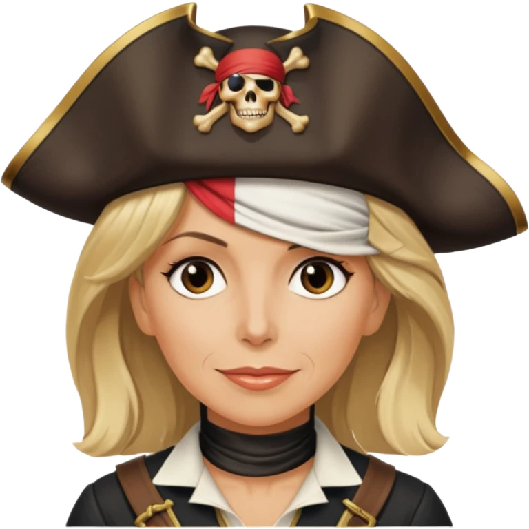 Pirate avec la tete de brigite macron emoji
