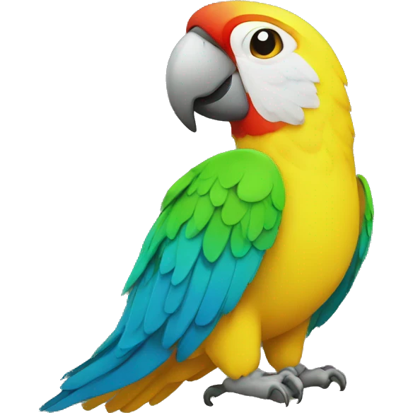 isolated colourful parrot, yellow face, profile emoji