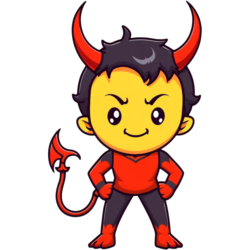 Mischievous anime devil boy emoji