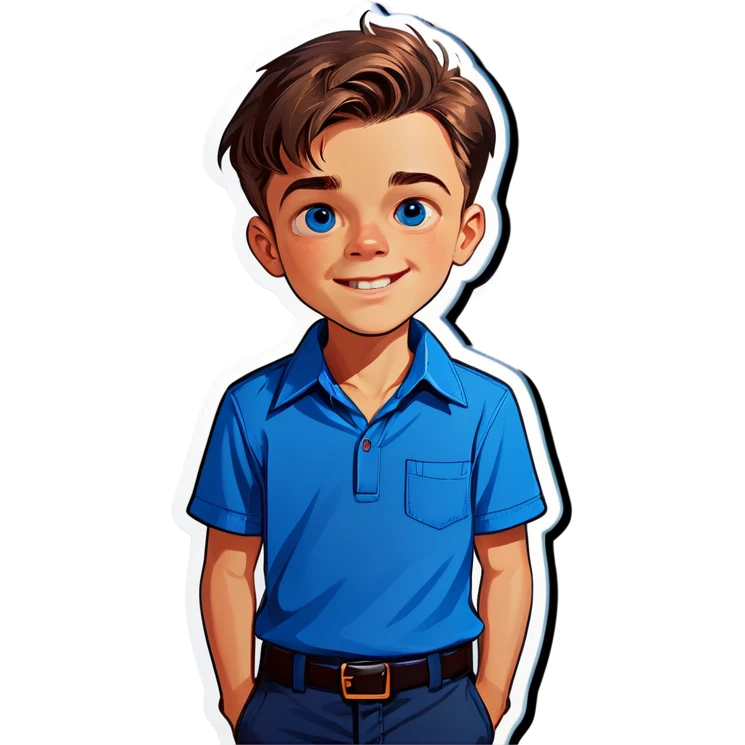 boy in blue collared shirt emoji