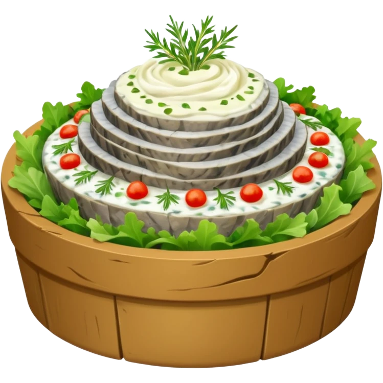 salad herring under a fur coat emoji