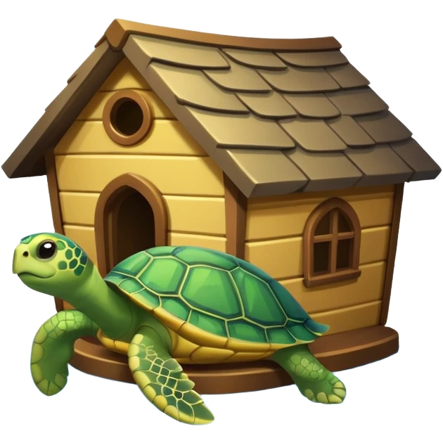 pet turtle in water house emoji