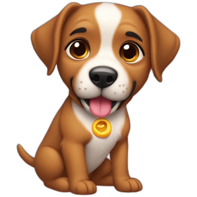 perro cagando con cara sexy emoji
