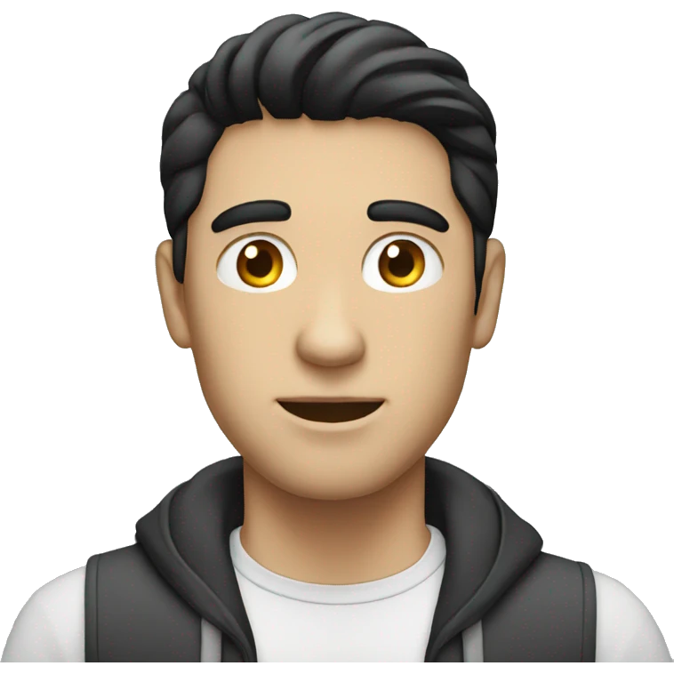 white man with black hair working macbook emoji