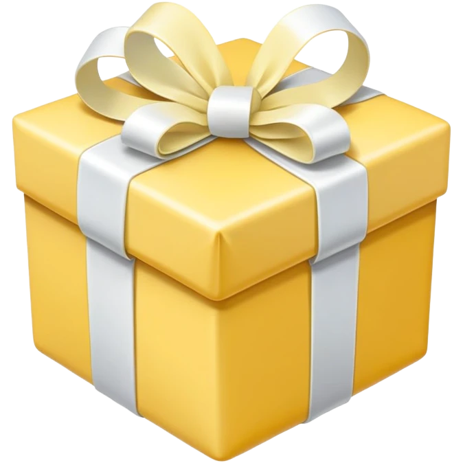 Pastel Yellow present white ribbon emoji