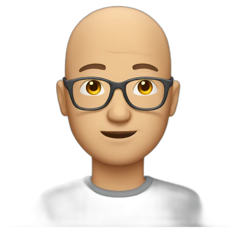 bald guy with transparent glasses emoji