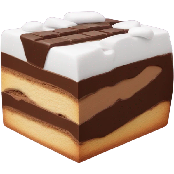 A mallomar that is cut in half so you can see the different layers clearly emoji