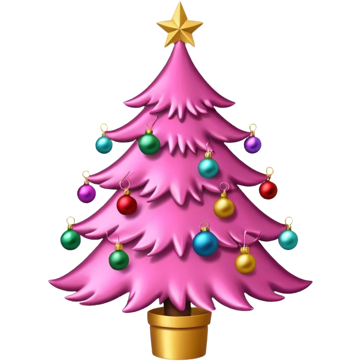 Christmas tree pink emoji