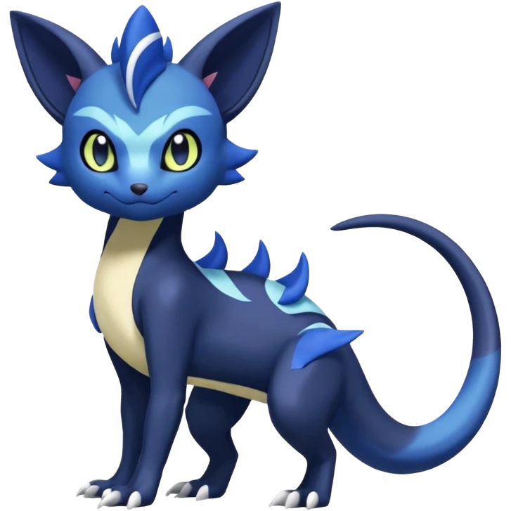 Nebulae Salandit-Meowstic-Noibat-Fakémon-hybrid-creature (full body)  emoji