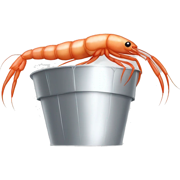 shrimp in a foil cap emoji