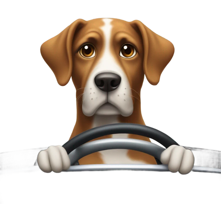 Dog driving car emoji