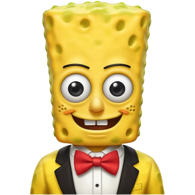 SpongeBob, wearing egypt custome, red bow tie emoji