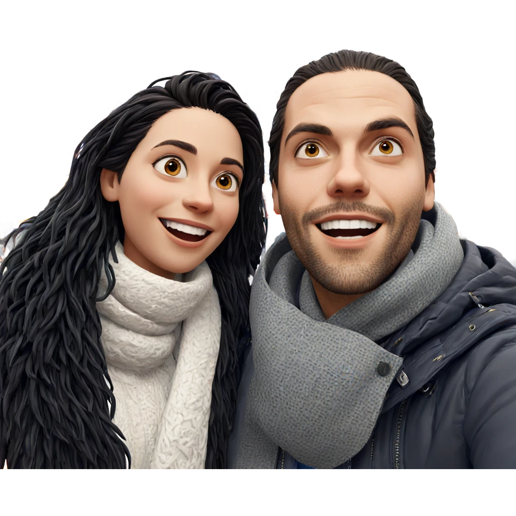 smiling couple at amusement park emoji