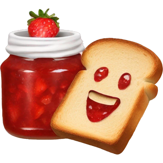 Bread strawberry jam toast emoji