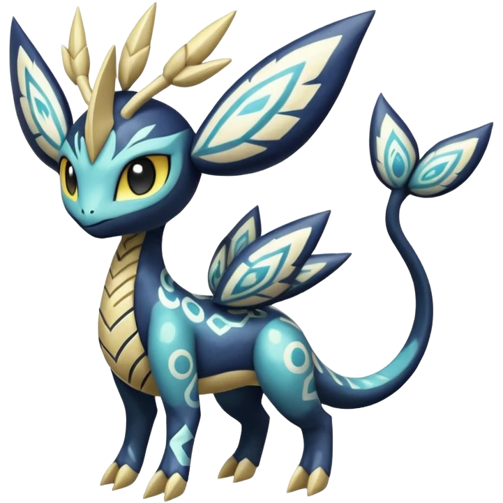 zig-zag-patterned tribal tropical hot spotted Meloetta-Dialga-Giratina-Noibat-Pokémon-Fakémon-fusion-hybrid-creature emoji