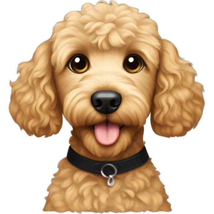 Goldendoodle with a black poodle mix emoji