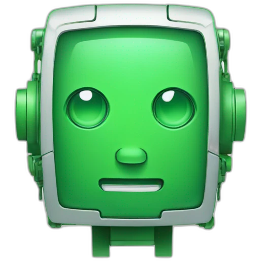 Green-square-outline-robot-animated-face emoji