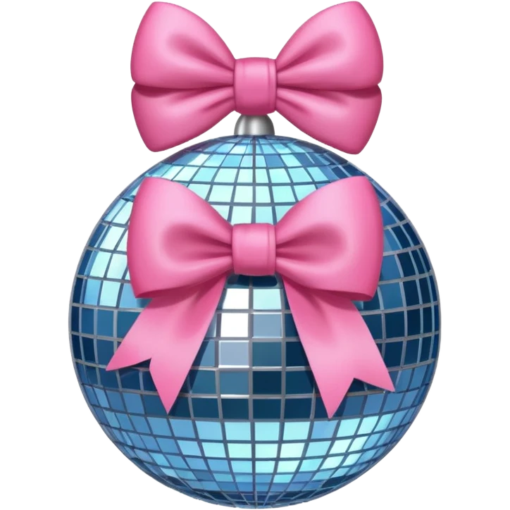 Disco ball with pink bow emoji