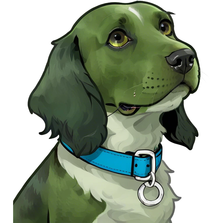 black and blue english cocker spaniel emoji