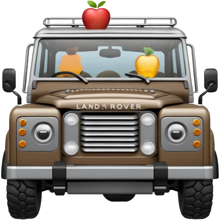 Grey-brown Land Rover D.
Apple emoji style emoji