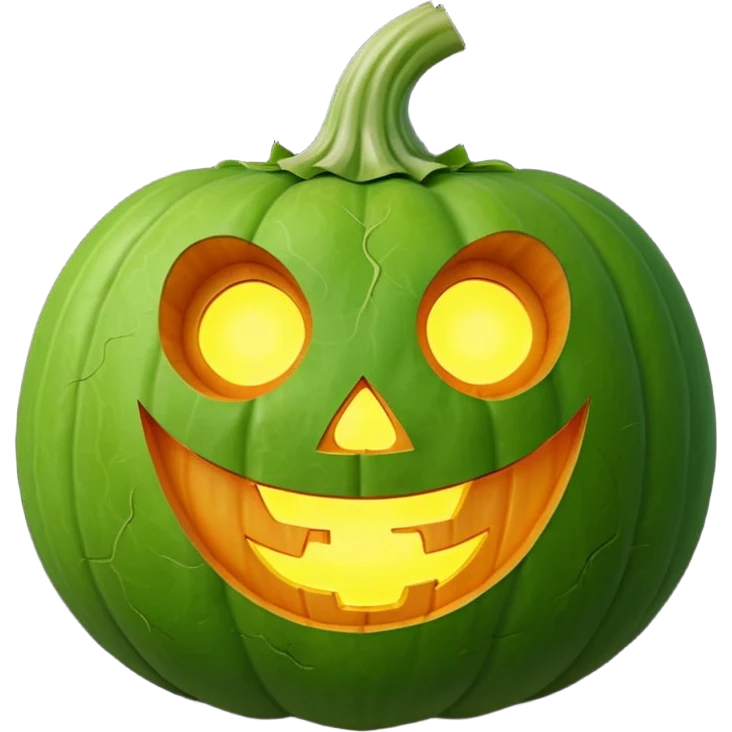 Jack's lantern made from a green turnip emoji