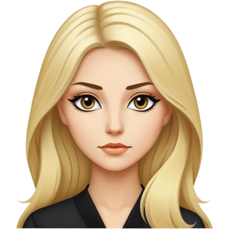 Long blond hair, sharp eyeliner Baddie emoji