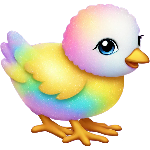 Lisa frank pastel sparkle easter chick emoji