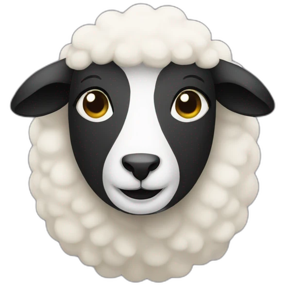 black haired sheep iphone style emoji