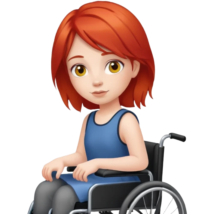 Red hair girl in wheelchair emoji
