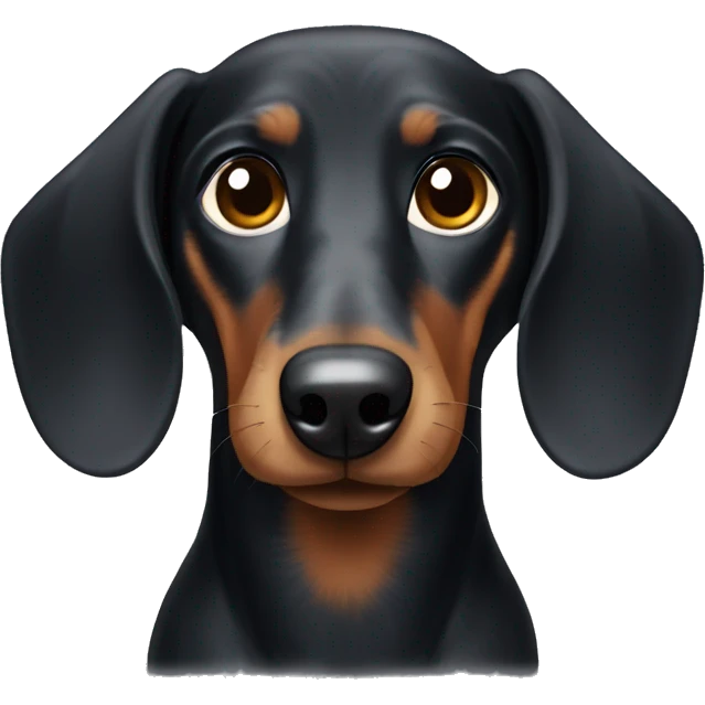 Black dachshund with graying face emoji
