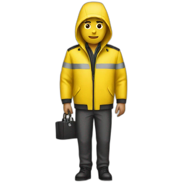 person with yellow security jacket emoji