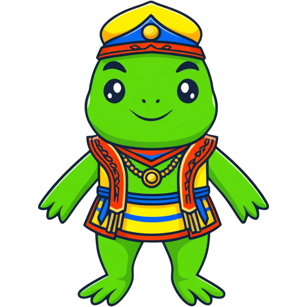 frog in a Bashkir national costume emoji