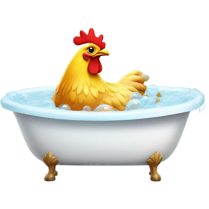 Giant chicken breast taking a bath emoji