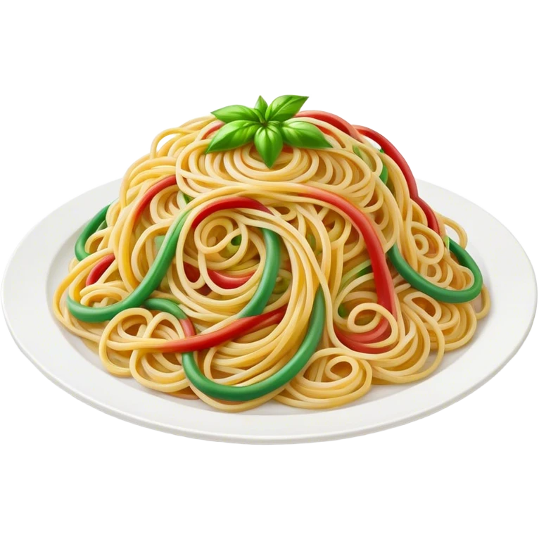 green white and red rainbow with a plate of spaghetti at the end of it emoji