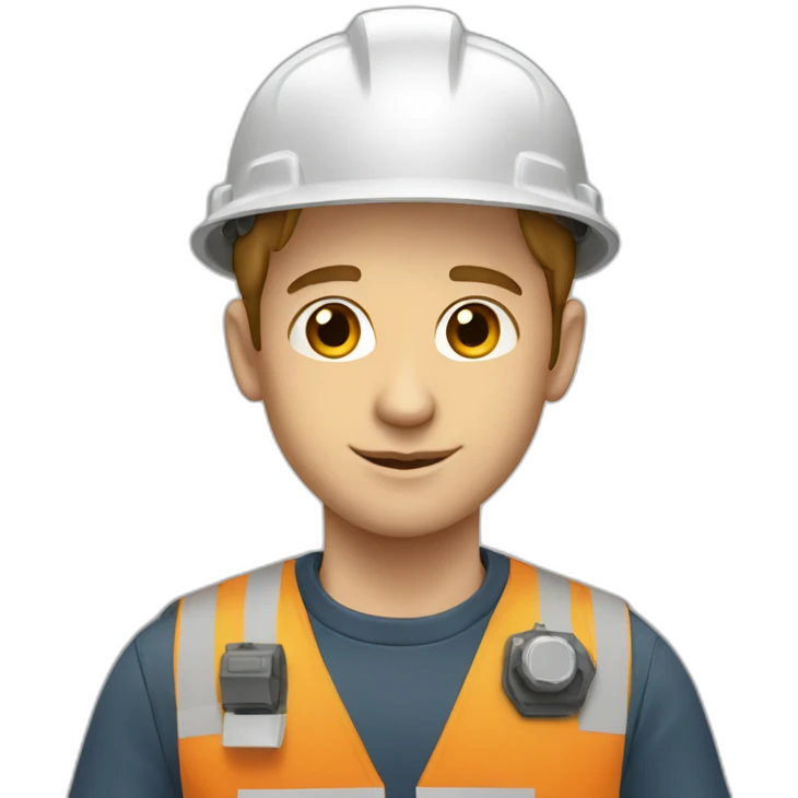 young white man as a control engineer emoji