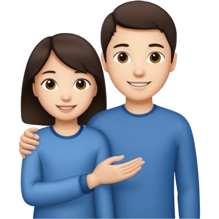brunette boy holding Asian girl’s hand emoji