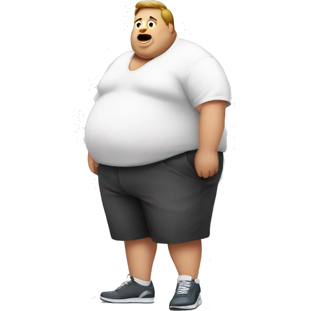 obese man with big belly wearing a white undershrt emoji