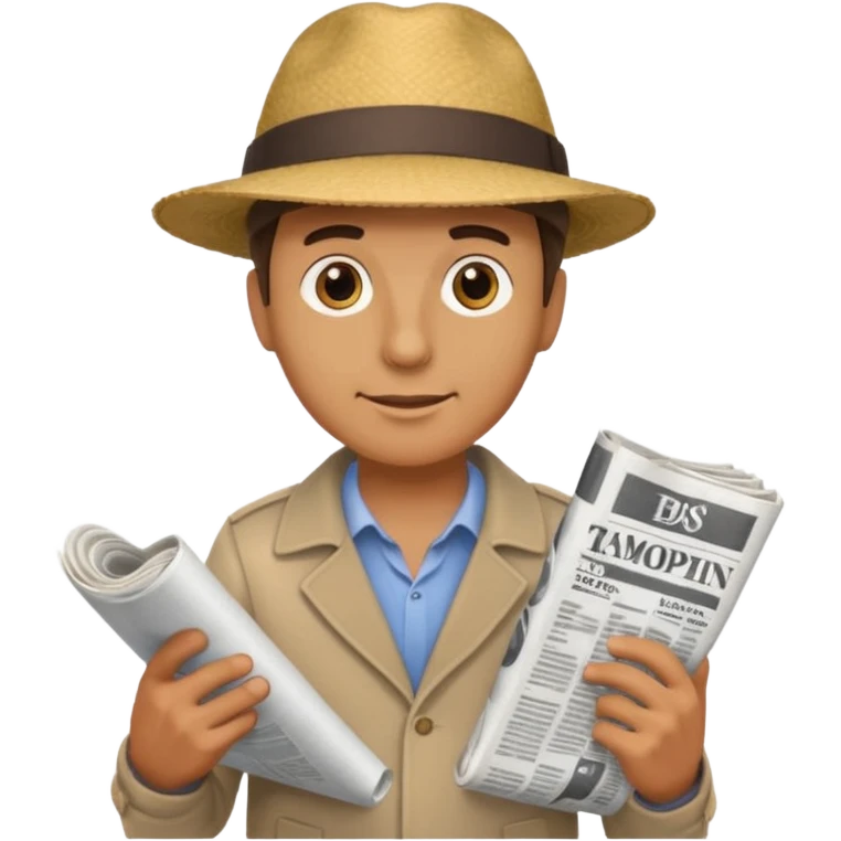 man holding rolled newspaper while walking emoji