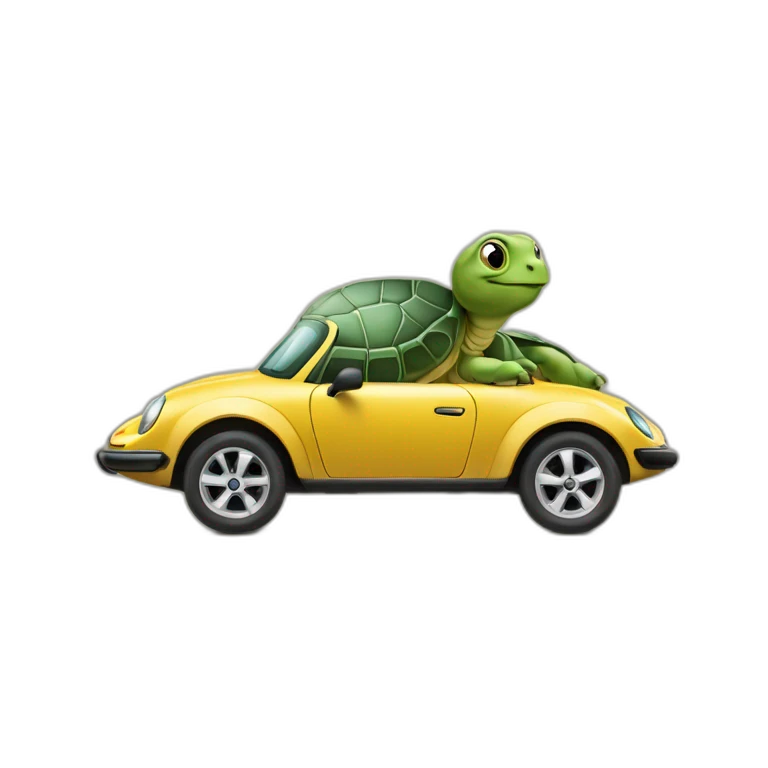Tortue dans une voiture emoji