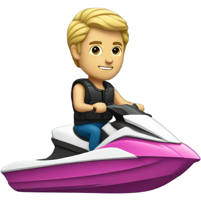 Jetski with a white man drive emoji
