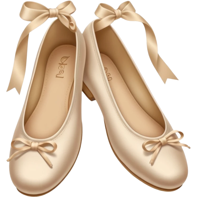 Beige silk ballerina shoes emoji