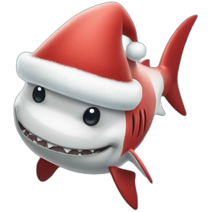A Santa Claus shark emoji