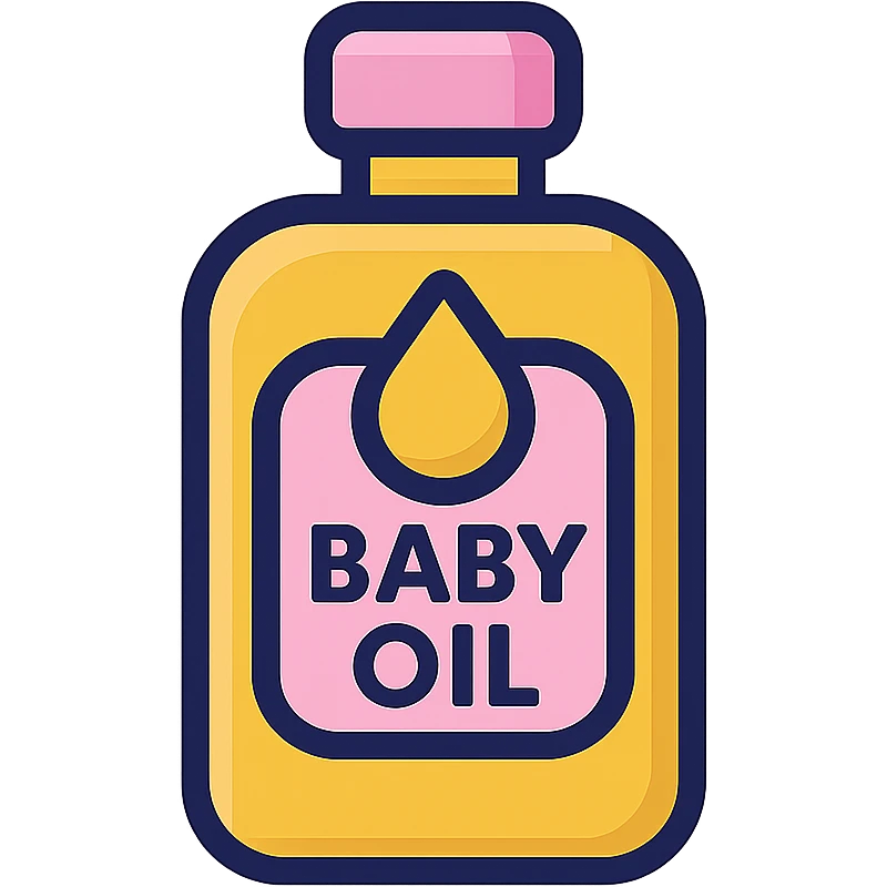 baby oil bottle in the style of Discord icons, playful and modern, with soft gradients and rounded shapes emoji