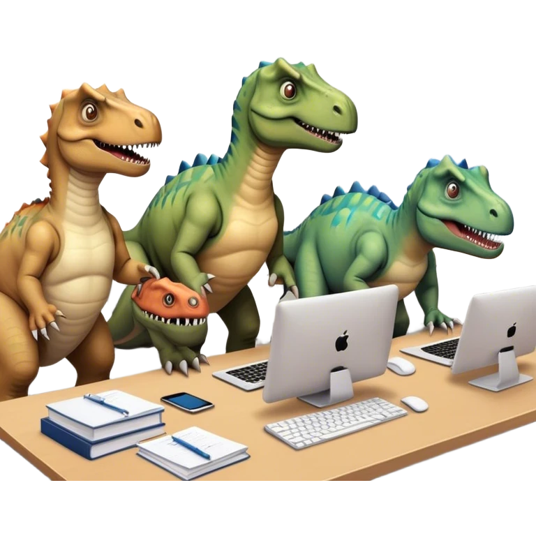 old dinosaurs working in an office emoji