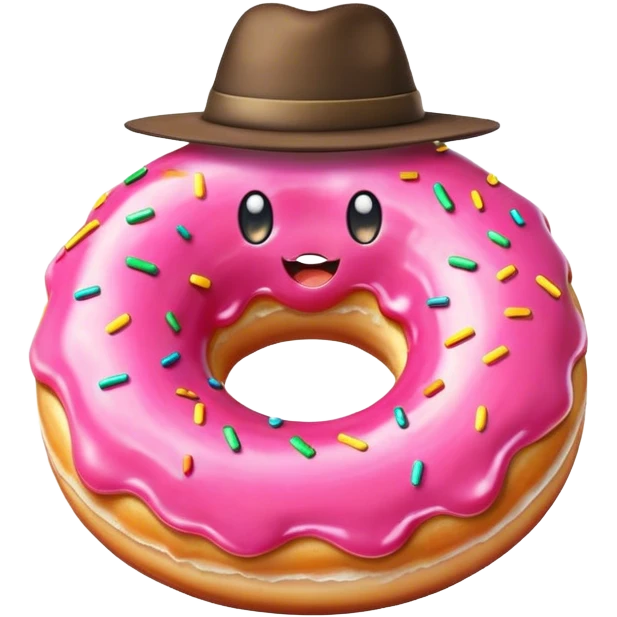 Donut wearing a hat emoji