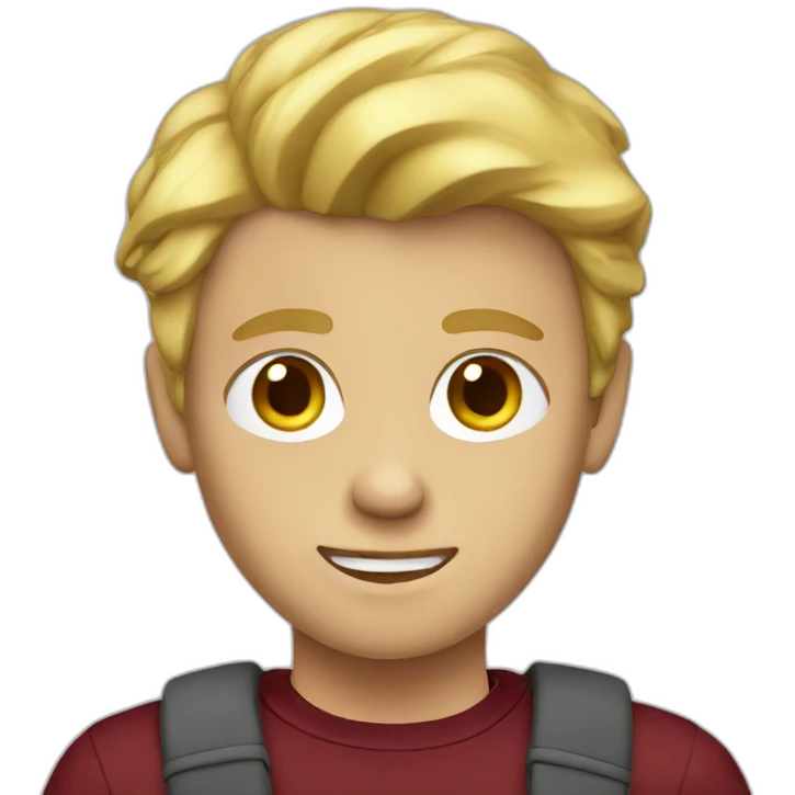blond teenage boy with maroon shirt emoji
