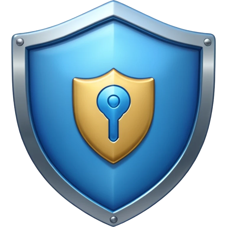 shield with a tick mark in the center all in blue-ish color emoji
