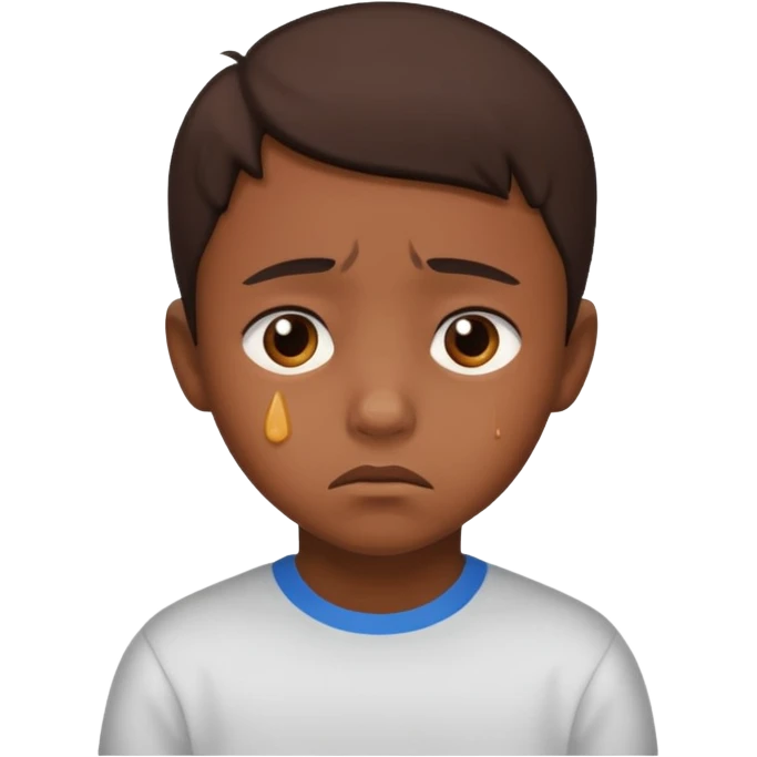 kid with brown skin sad hurt emoji