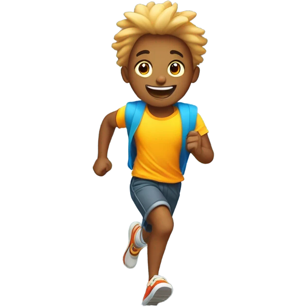Boy running in the sun emoji